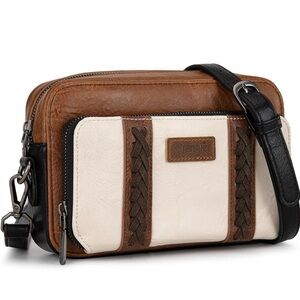 Wrangler Crossbody Bag Small Multi Pocket with Adjustable Strap 7.8 x3.2 x5.6 in